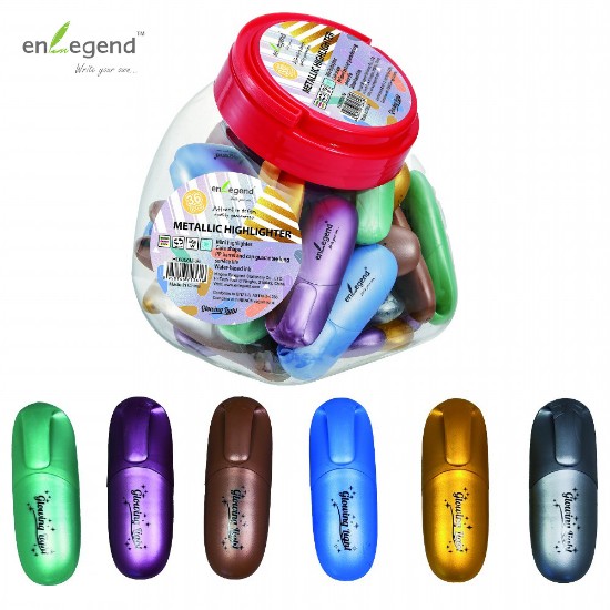 Εικόνα της 36 mini μαρκαδόροι υπογράμμισης metallic