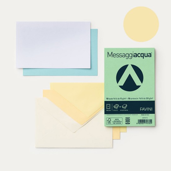 Εικόνα της 10 Φάκελοι 90g/m2 + 10 Κάρτες 200g/m2 MESSAGGI Δέρματος - 9x14 - C9