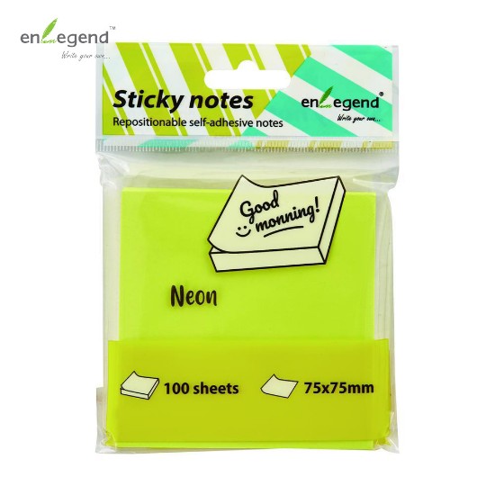 Εικόνα της Αυτ/τες σημειώσεις 75Χ75, 100φ., κίτρινες neon