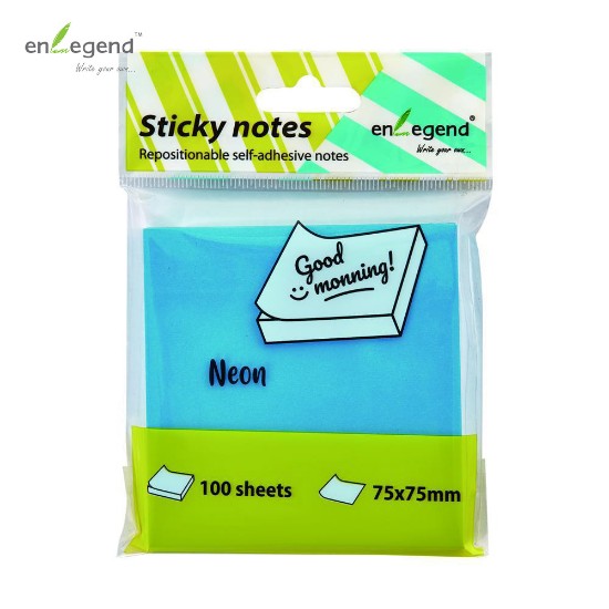 Εικόνα της Αυτ/τες σημειώσεις 75Χ75, 100φ., μπλε neon