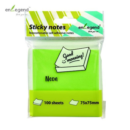 Εικόνα της Αυτ/τες σημειώσεις 75Χ75, 100φ., πράσινο neon