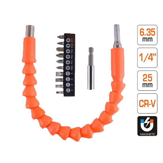 Εικόνα της ΣΕΤ ΕΥΚΑΜΠΤΗ ΠΡΟΕΚΤΑΣΗ ΜΕ ΜΥΤΕΣ & ΑΝΤΑΠΤΟΡΑ 25mm