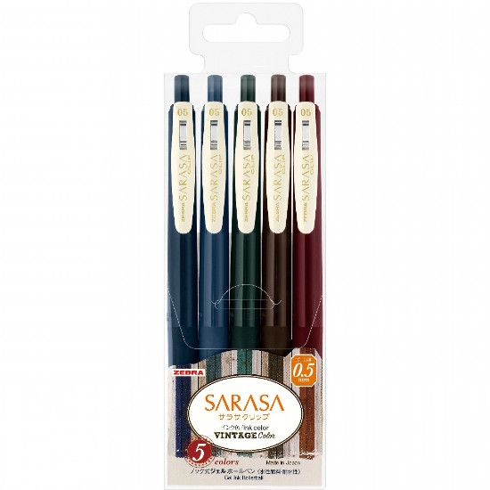 Εικόνα της 5 Στυλό Gel Sarasa Clip Vintage 0,5 - Mix