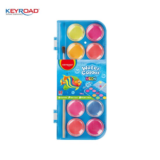 Εικόνα της Σετ Νερομπογιές με πινέλο 12 neon χρωμ.