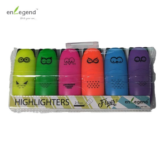 Εικόνα της 6 mini μαρκαδόροι υπογράμμισης animal neon