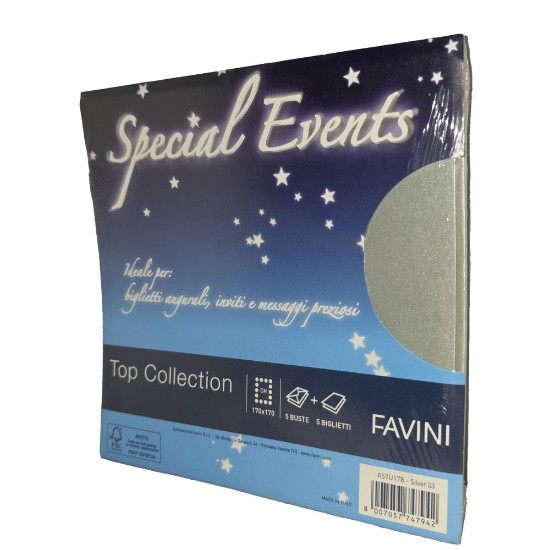 Picture of SE Series - 5 Envelopes 120g/m2 + 5 Cards 250g/m2 Silver 03 - 17x17 - CH