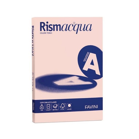 Εικόνα της 200 Φύλλα RISMACQUA 140g/m2 Ροζ 05 - 21x29,7 - A4
