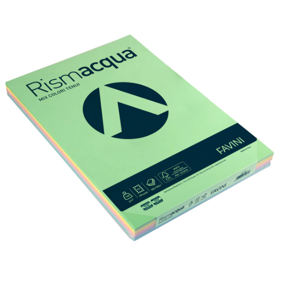 Picture of 200 Sheets RISMACQUA 140g/m2 MIX 6 Soft Colors - 29.7x42 - A3