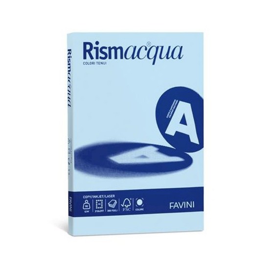 Εικόνα της 50 Φύλλα RISMACQUA 200g/m2 Γαλάζιο 08 - 21x29,7 - A4