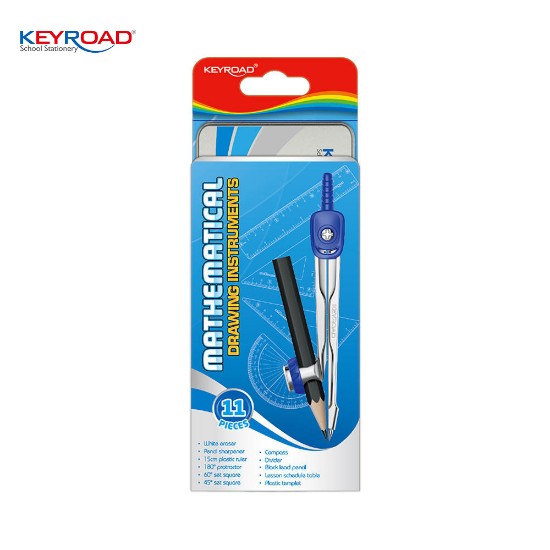 Εικόνα της Σετ Διαβήτη Math Box 11 οργάνων μεταλλικός