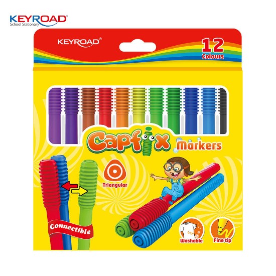 Εικόνα της Σετ μαρκαδόρων ζωγραφικής Capfix 12 χρωμ.