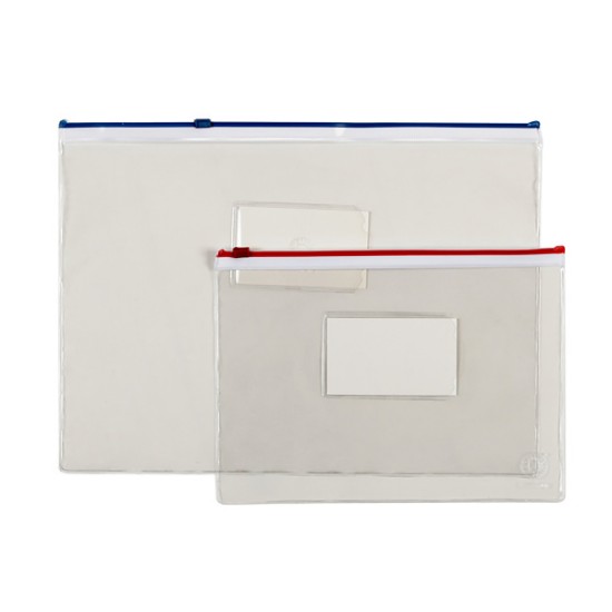 Εικόνα της Διάφανες θήκες με zip Α4, χρωματιστές