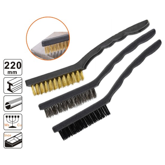 Εικόνα της ΣΕΤ ΣΥΡΜΑΤΟΒΟΥΡΤΣΕΣ 3 ΤΕΜ. 9" (3x220mm)