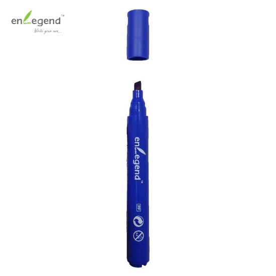 Εικόνα της Μαρκαδόρος ανεξίτηλος επαναγεμιζόμενος μπλε - πλακέ μύτη