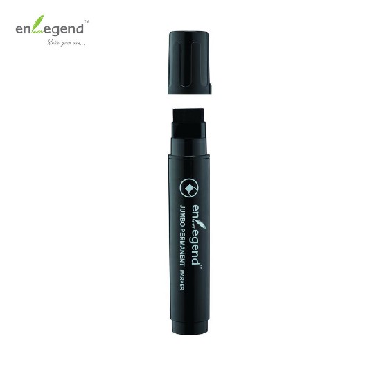 Εικόνα της Μαρκαδόρος ανεξίτηλος Jumbo μαύρος - πλακέ μύτη