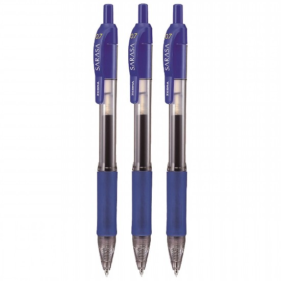 Εικόνα της 3 Στυλό Gel Sarasa Retractable 0,7 - μπλε γραφής