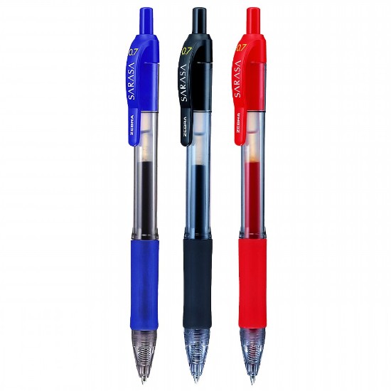 Εικόνα της 3 Στυλό Gel Sarasa Retractable 0,7 - Mix