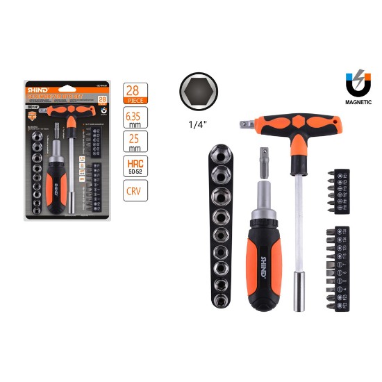 Picture of TAF RATCHET SCREWDRIVER SET WITH BITS 12 PCS.
